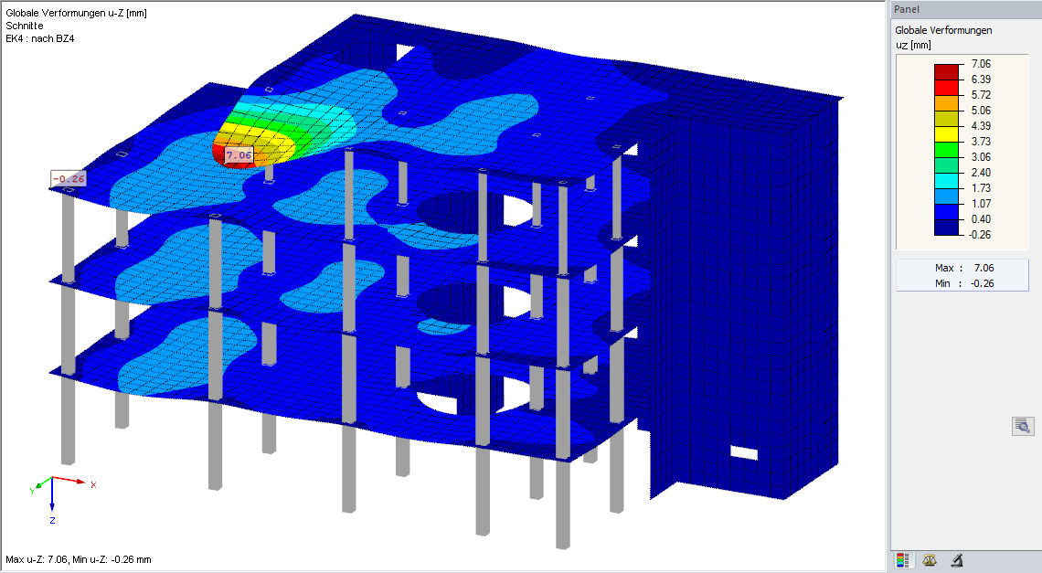 RFEM: Verformungen im Endzustand
