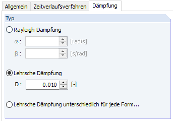 Dämpfungsmaß in RF-DYNAM Pro - Erzwungene Schwingungen