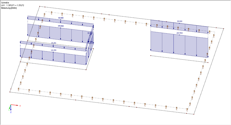 Wand durch Linienlast ersetzt