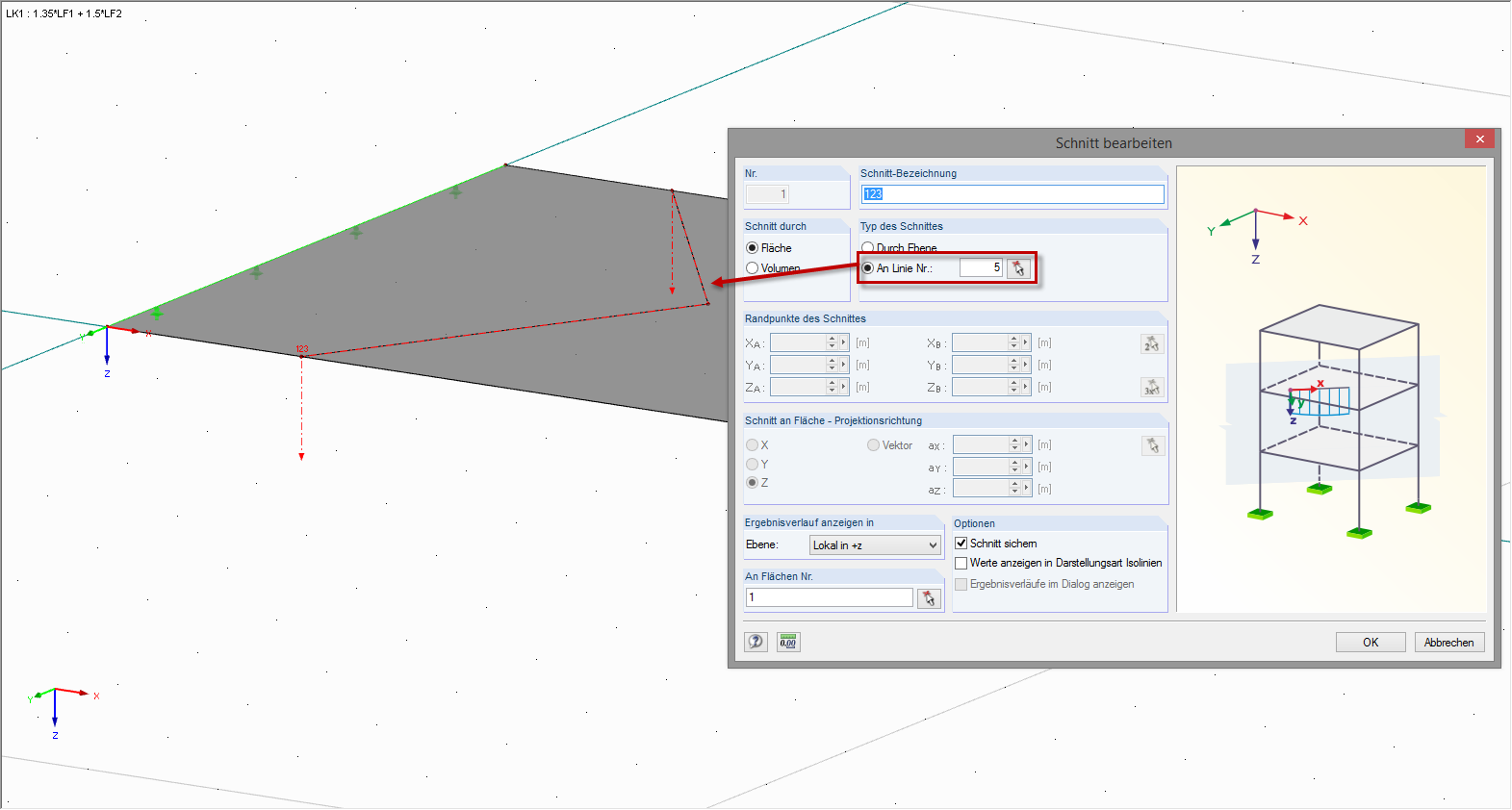 Schnitte an nicht geraden Linien