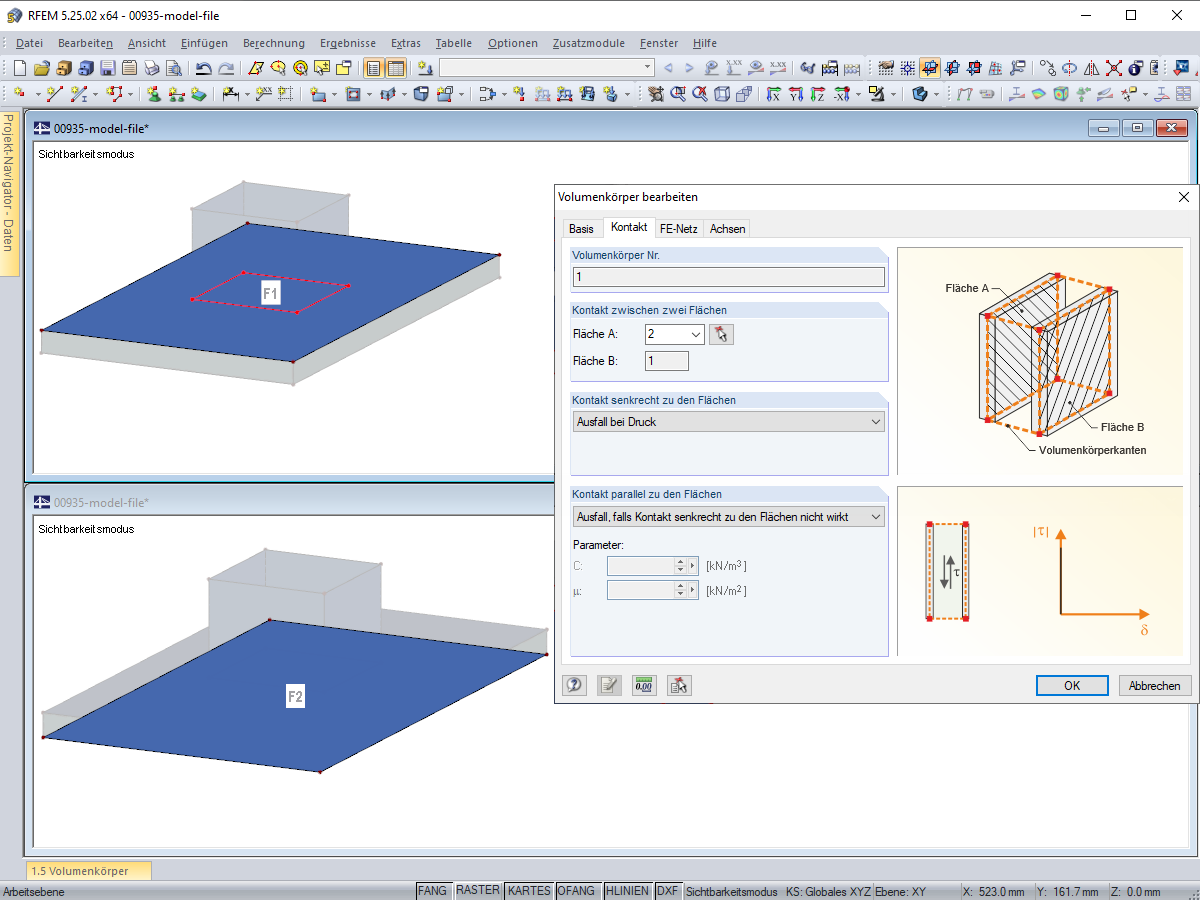 Kontaktfläche A gleich Kontaktfläche F2
