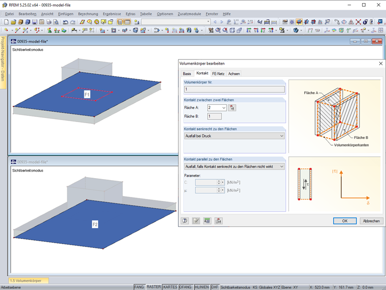 Kontaktfläche A gleich Kontaktfläche F2