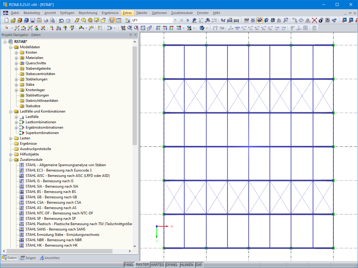 Ansicht ohne Berücksichtigung der Hilfsobjekte