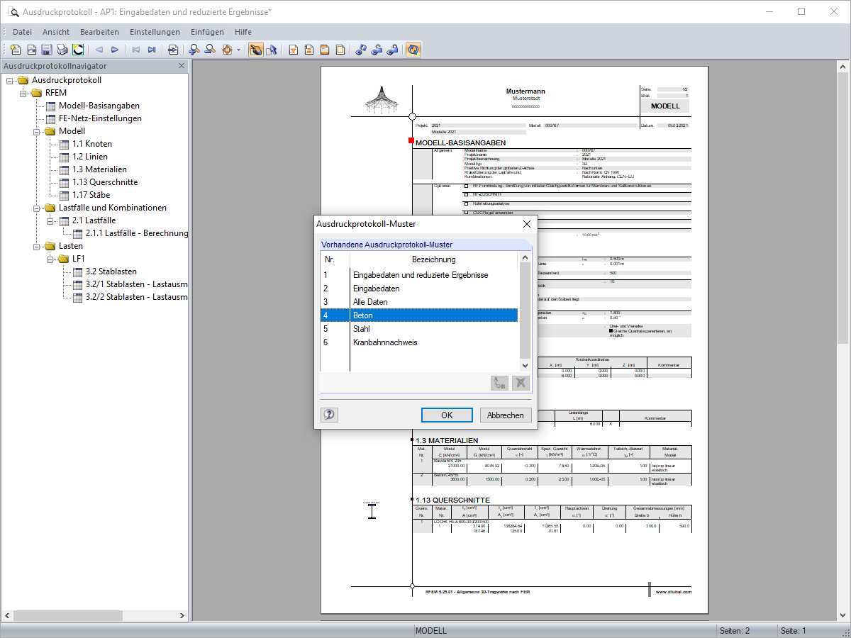 Ausdruckprotokoll-Muster
