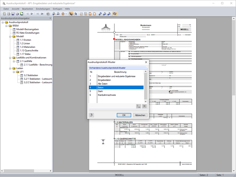 Ausdruckprotokoll-Muster