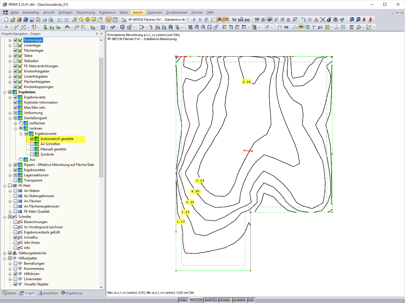 Isolinien automatische beschriften