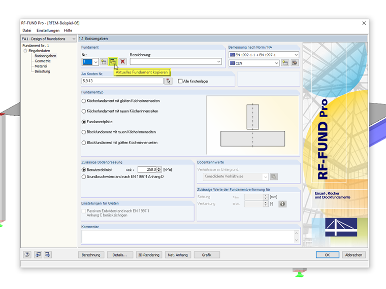 Kopierfunktion in RF-/FUND Pro