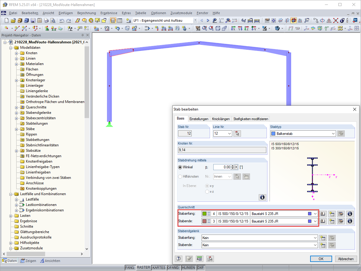 Voute mit IS Querschnitten