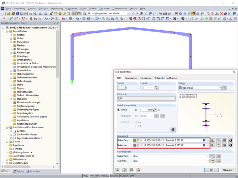 Voute mit IS Querschnitten