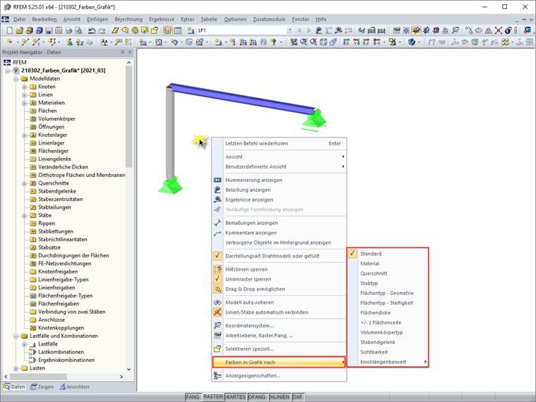 Farben in Grafik ordnen