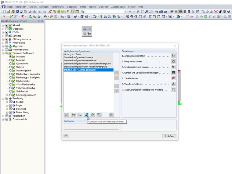 Konfiguration sichern