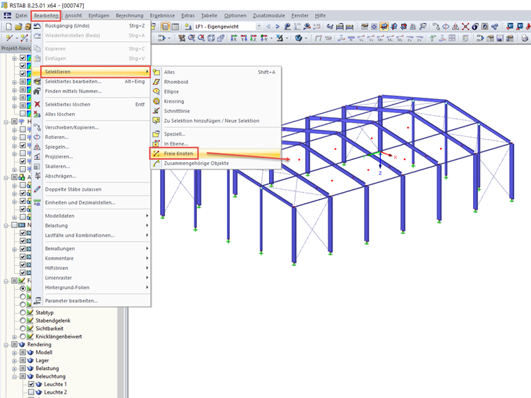 Freie Knoten selektieren
