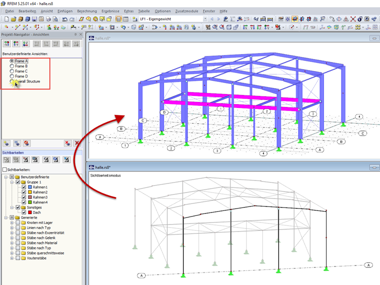 Wechsel zwischen Ansichten
