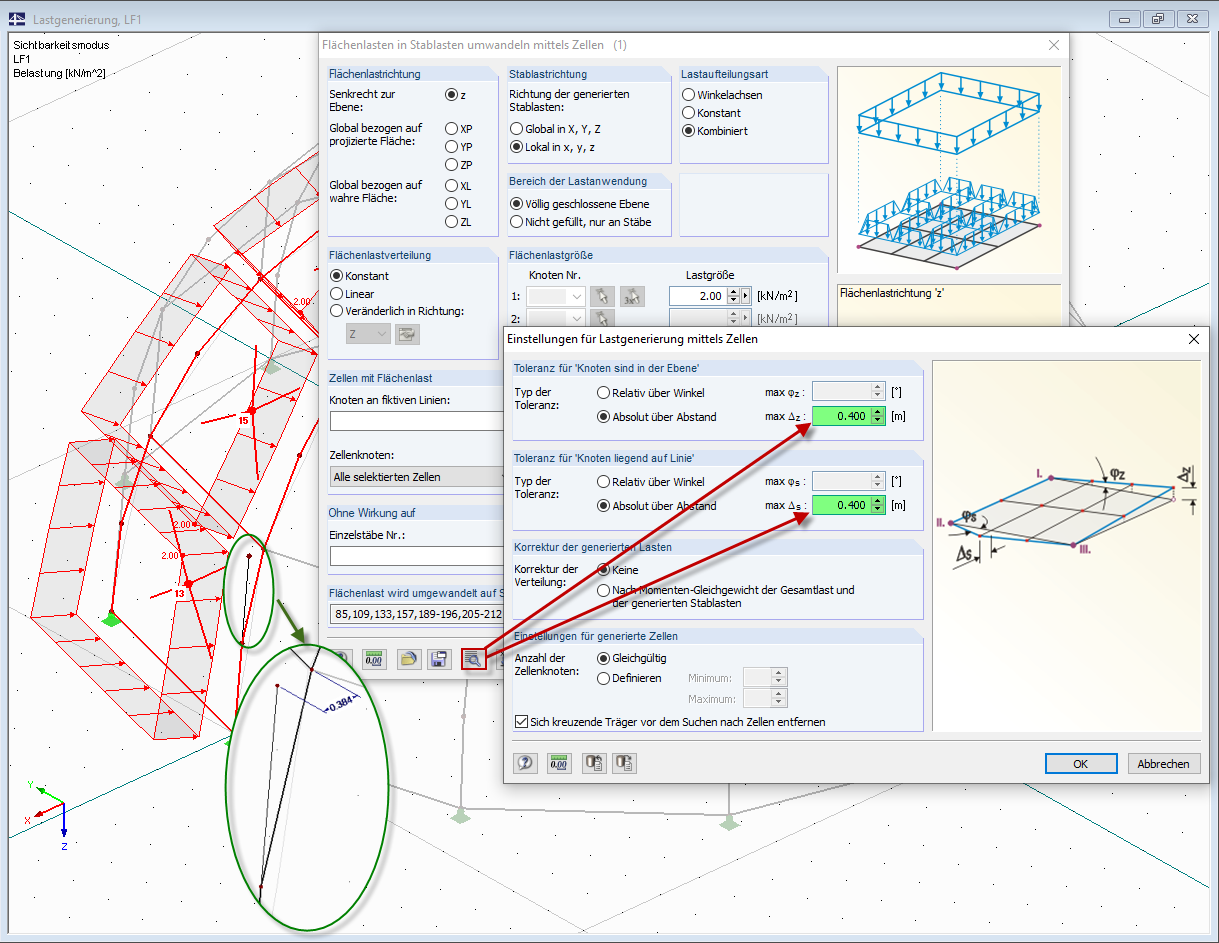 Einstellung für Lastgenerierung mittels Zellen