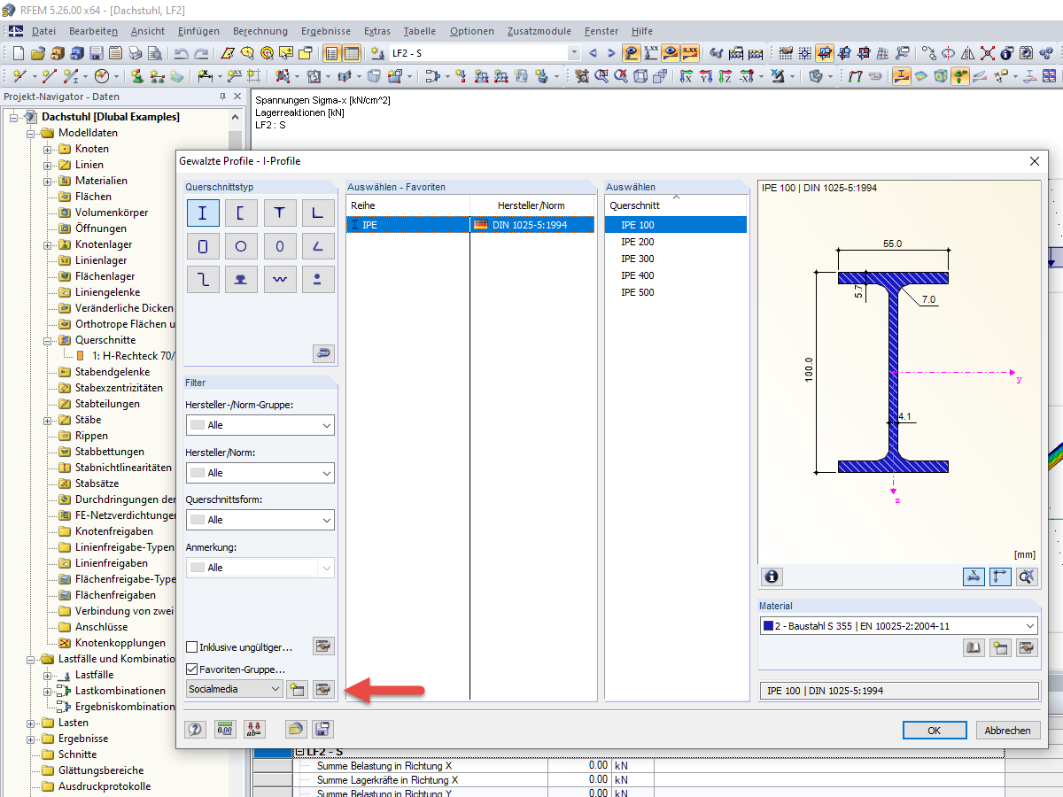 Aktuelle Favoriten-Gruppe bearbeiten