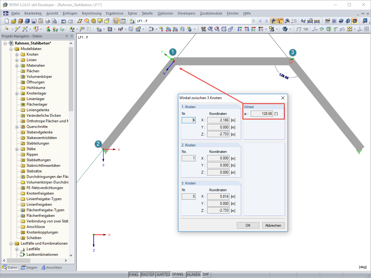 Messen von Abständen und Winkeln