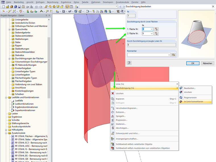 Automatisches Erzeugen von Durchdringungen