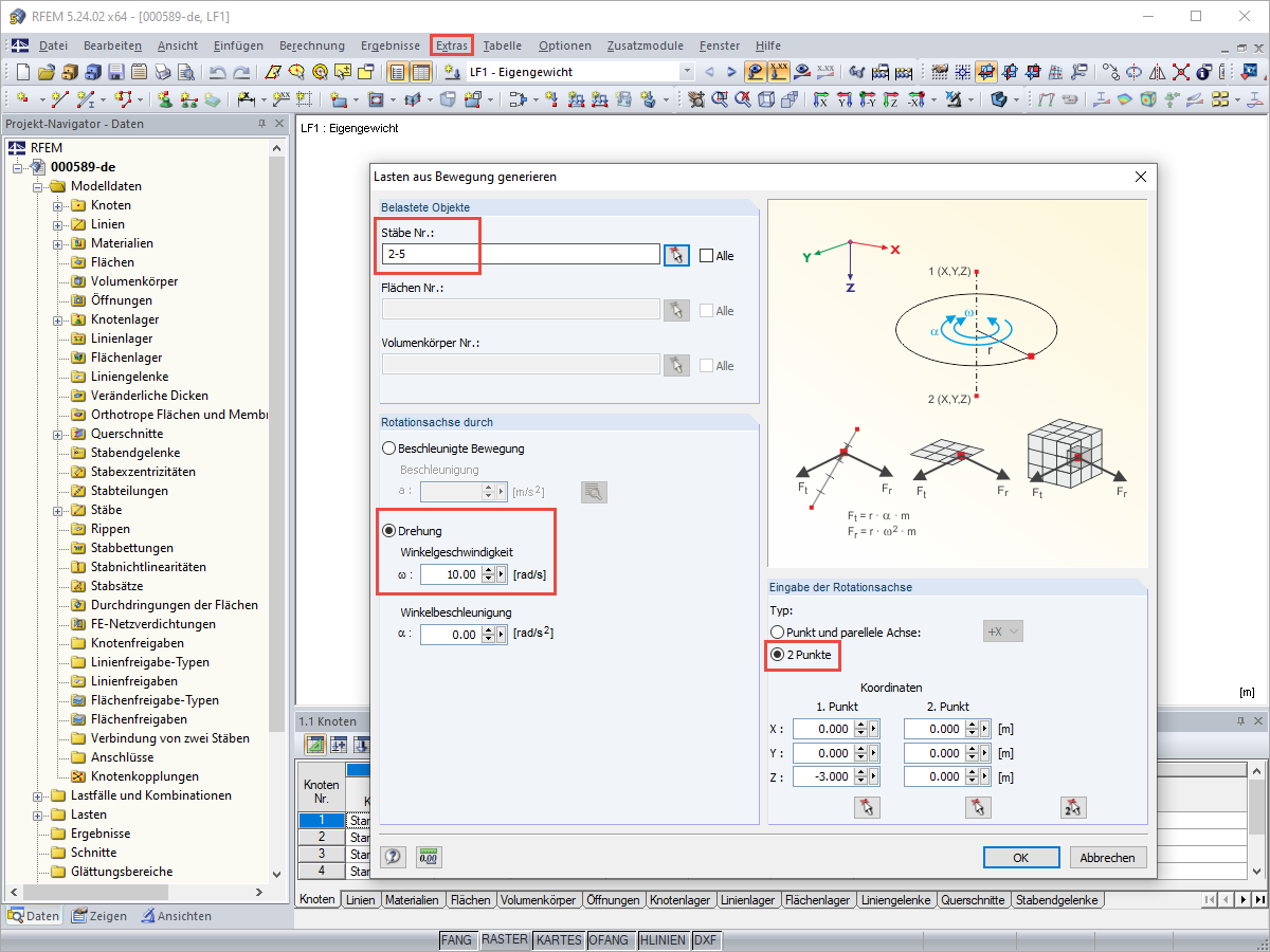 Dlubal-Tipps & Tricks: Lasten aus Bewegungen generieren
