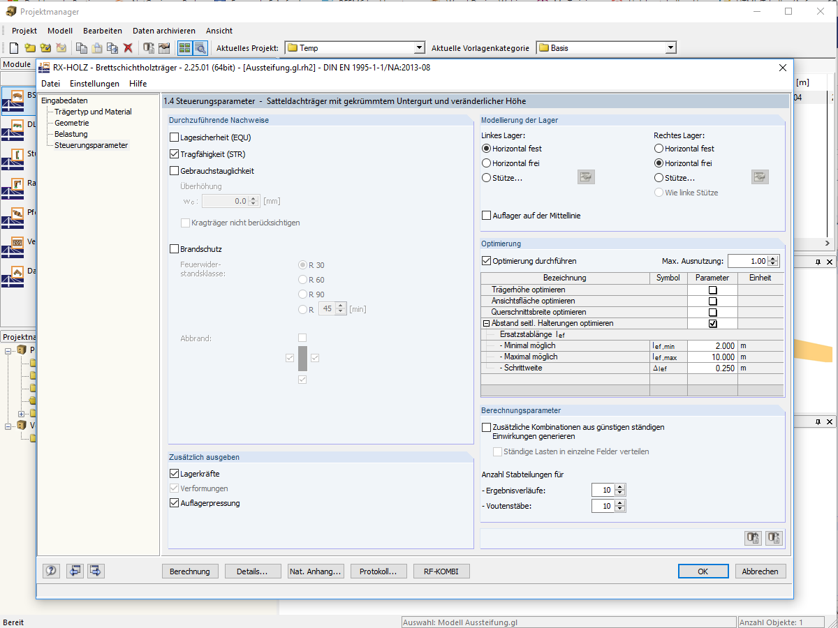 Optimierung der Kippaussteifung