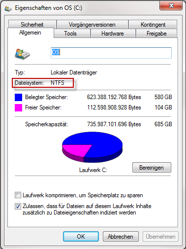 Mögliche Probleme mit große Dateien