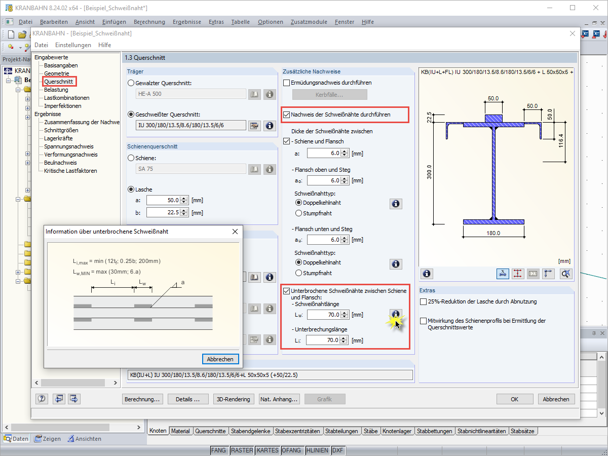 Definition der unterbrochenen Schweißnaht