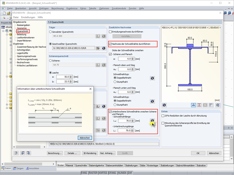 Definition der unterbrochenen Schweißnaht