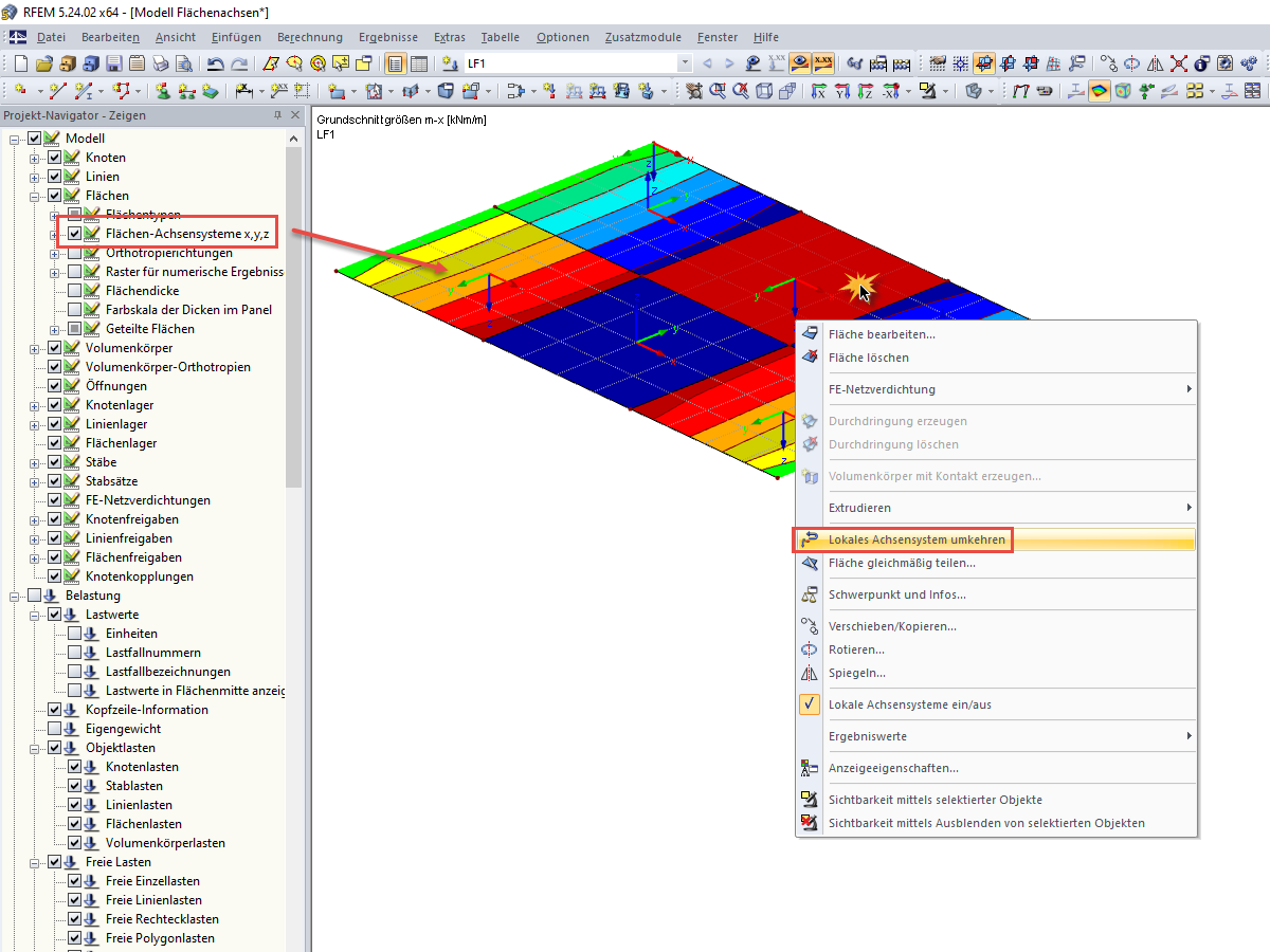Flächenachsen umkehren