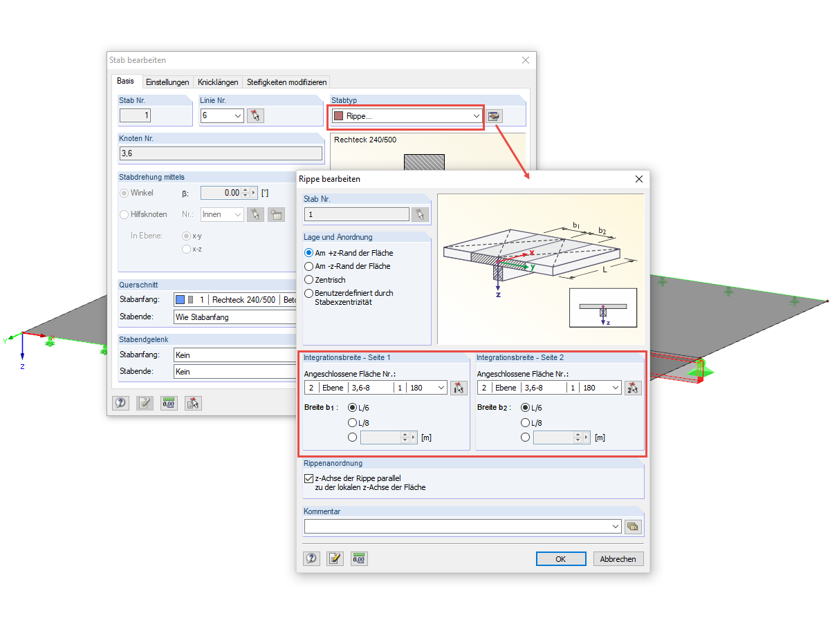 Hintergrund zur Definition der mitwirkenden Plattenbreite von Plattenbalken
