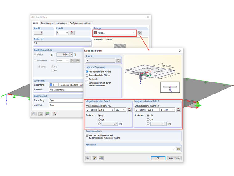 Hintergrund zur Definition der mitwirkenden Plattenbreite von Plattenbalken