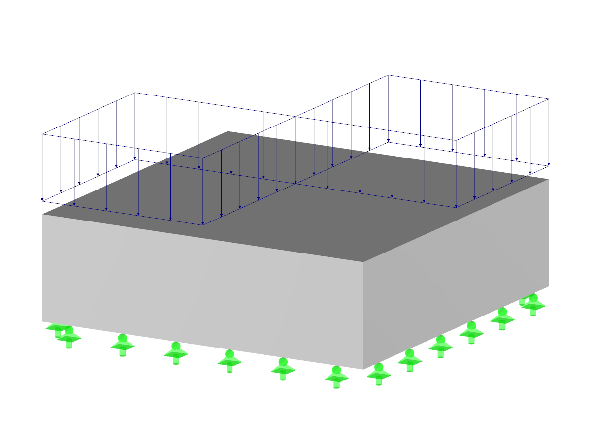 Modell aus dem Tutorial "Modellieren mit RFEM | 009 Flächentragwerke"