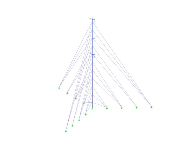 Abgespannter Mast für Windgeschwindigkeitsmessungen in Andalusien, Spanien