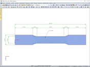 Modell des Zugprüfkörpers