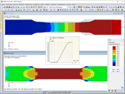 Verformungen, Berechnungsdiagramm und Vergleichsspannungen bei Lasterhöhung