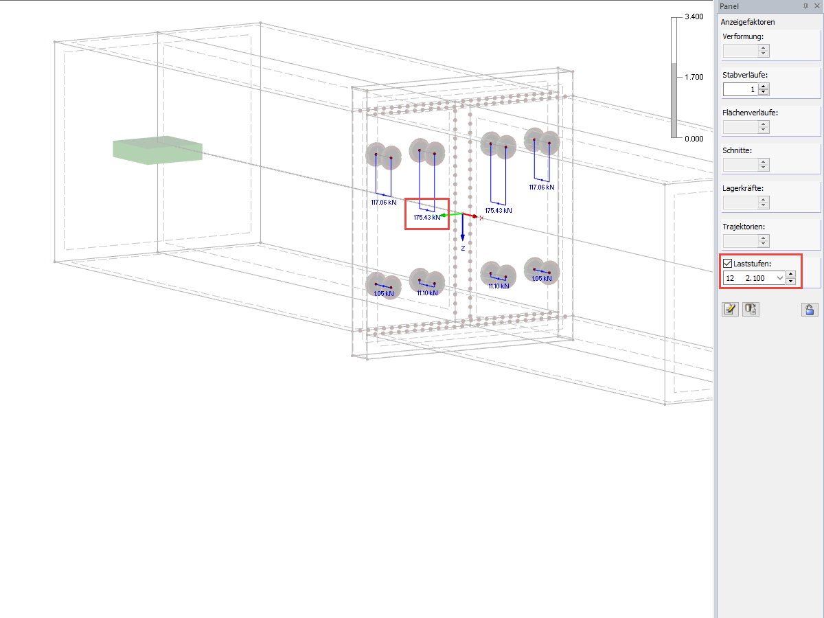Auswertung der Schraubenkräfte