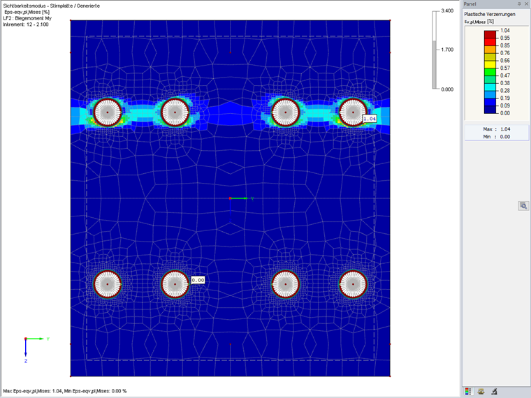 Auswertung der plastischen Dehnungen