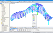 3D-Modell der Stahlkonstruktion mit Bemessungsergebnissen nach GB 50017-2003 in RSTAB (© Novum Structures LLC)
