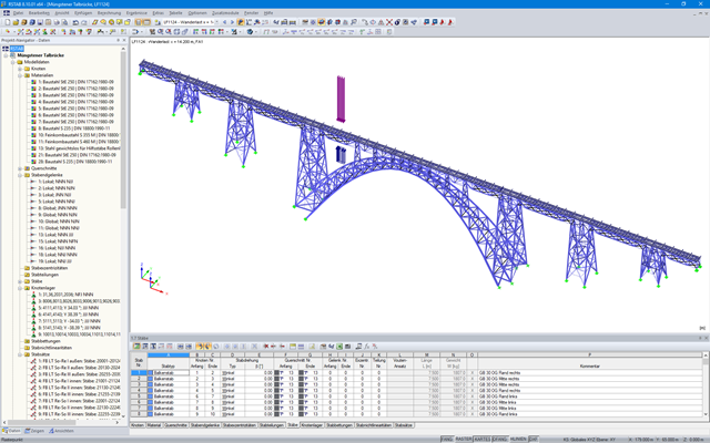 3D-Modell der Müngstener Talbrücke in RSTAB (© PSP)