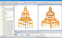3D-Modelle der beiden höchsten Kuppeln in RSTAB (© Moses Structural Engineers Inc.)