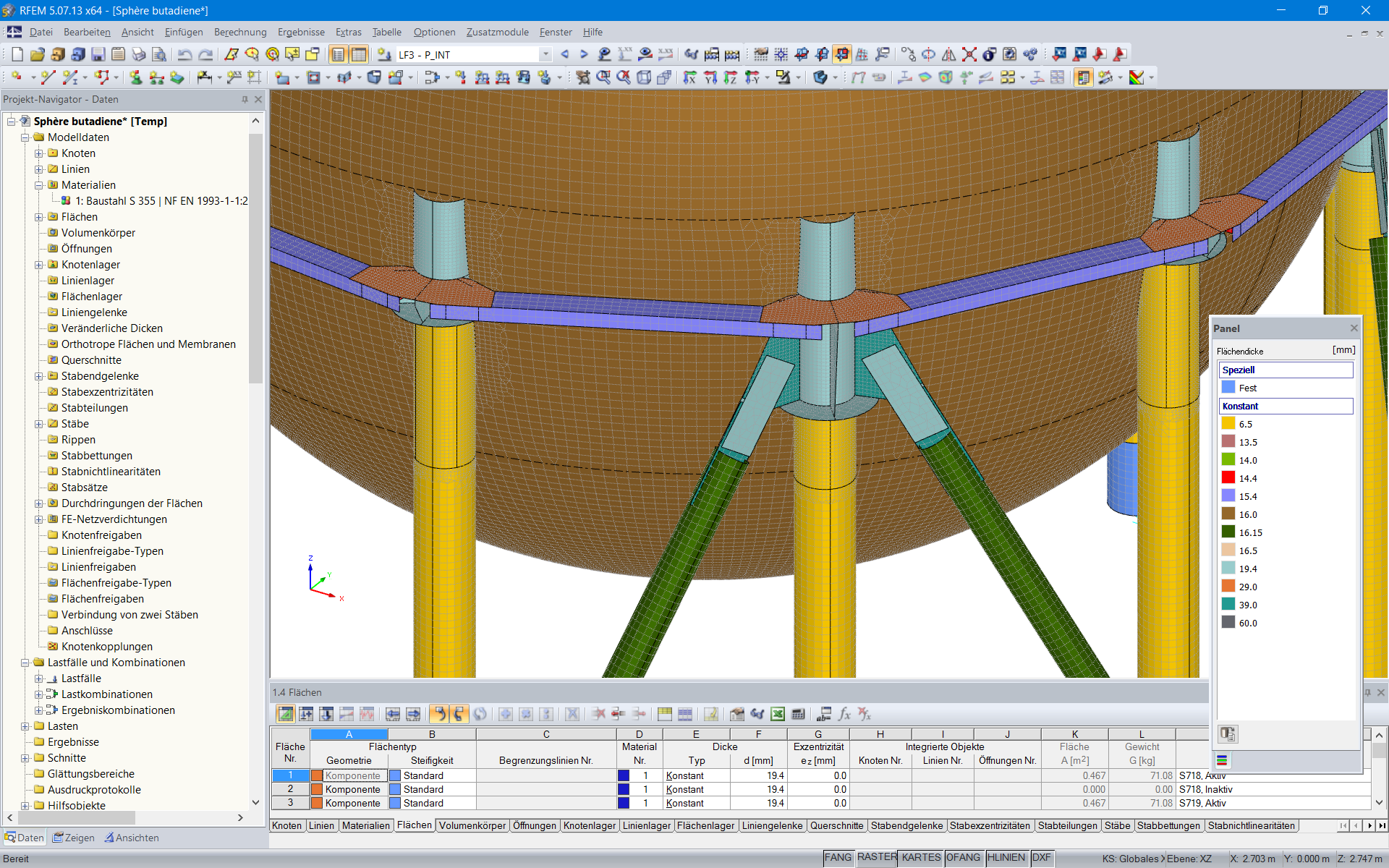 Detailaufnahme der Versteifungen in RFEM