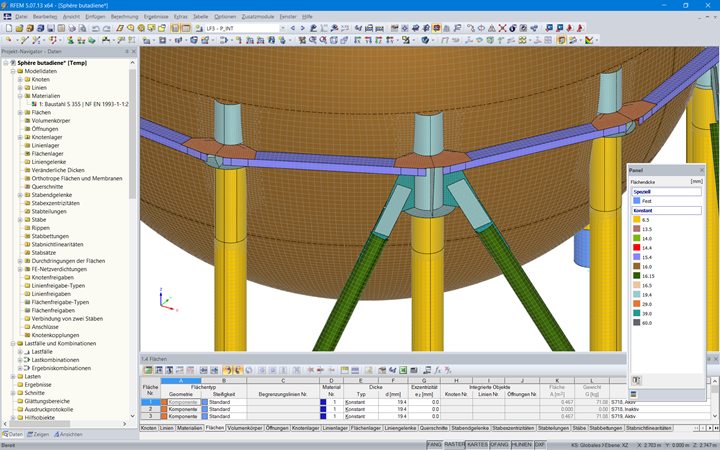 Detailaufnahme der Versteifungen in RFEM