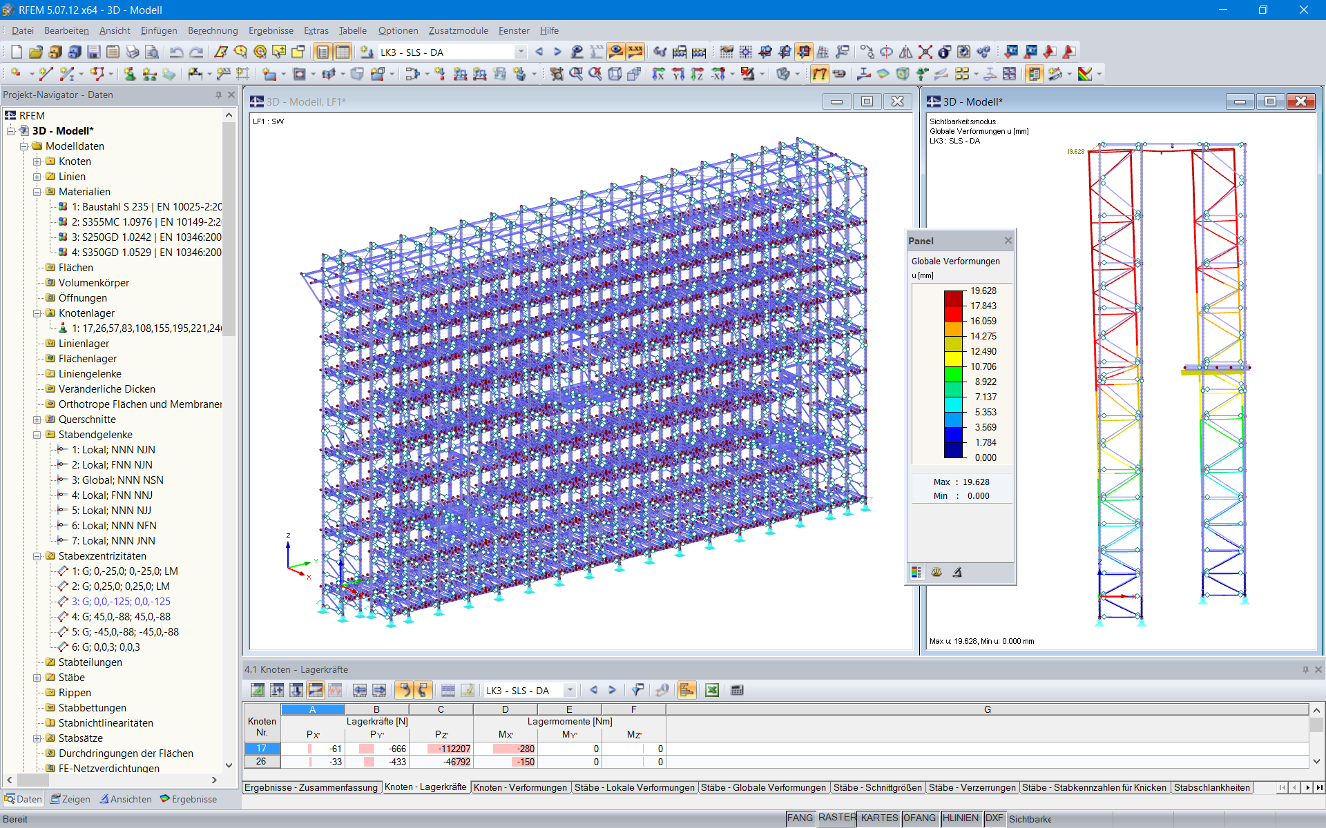 3D-Modell eines Regalsystems in RFEM (© NEDCON B.V.)