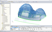 3D-Modell der Stahl-Tragkonstruktion des Atriums in RSTAB (©www.novumstructures.com)