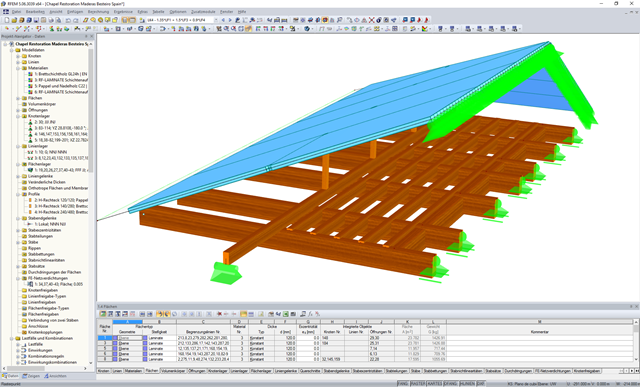 3D-Modell der Dachkonstruktion in RFEM (© Maderas Besteiro S.L.)
