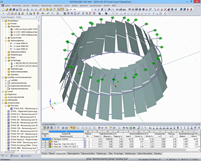 3D-Modell der Tragkonstruktion des Glas-Leuchters in RSTAB (© STUTZKI Engineering)