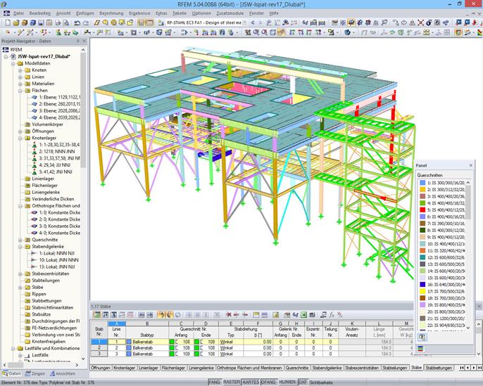RFEM-Modell der Stranggussanlage mit Erweiterung (© IB Mauss)