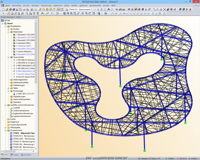 3D-Modell des Bushofes in RSTAB (© formTL)