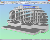 Räumliches Modell des Hotels in RFEM (© Sailer Stepan und Partner)