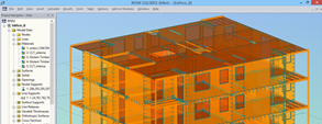 RFEM-Modell der Wohnanlage aus Holz in Brescia, Italien