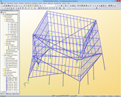 Modell der Fassadentragkonstruktion in RSTAB (© Klöckner GmbH)