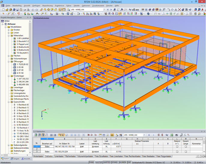 Berechnungsmodell des „AIR House“ in RFEM (© ČVUT)